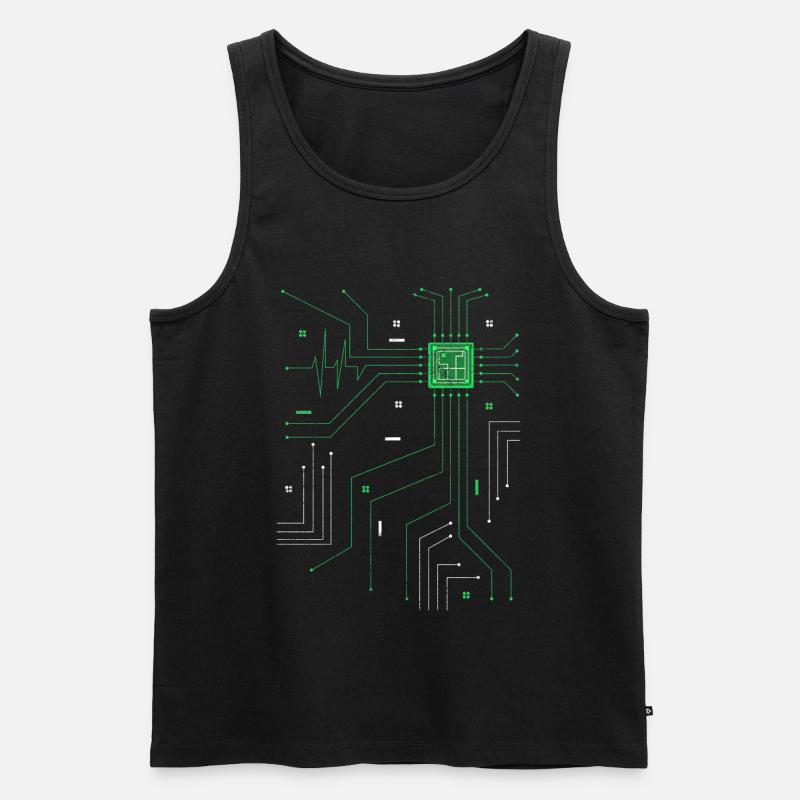 Admin Computer Herz Informatiker - Männer Premium Bio Tank Top - Schwarz