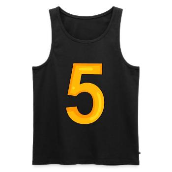 5 - Men's Premium Organic Tank Top - black - Front - AI Model Male 178 light (178cm)