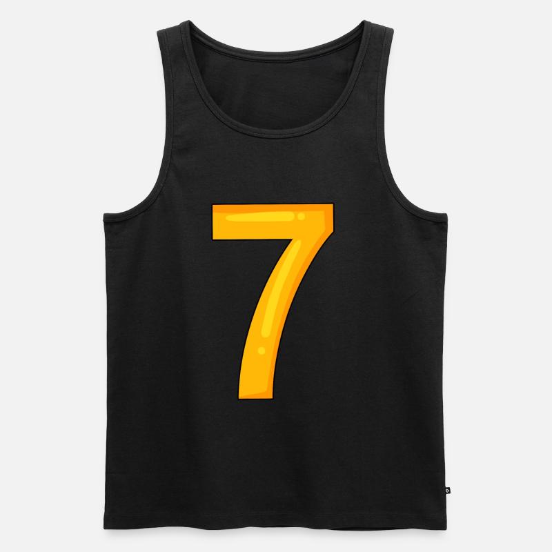Nummer 7 - Zahl 7 - Männer Premium Bio Tank Top - Schwarz