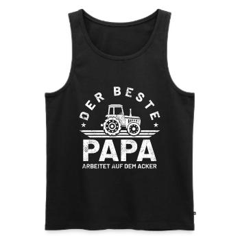 Bauer Landwirt Papa Vater Vatertag Vintage - Männer Premium Bio Tank Top - Schwarz - Vorne - Michal (187cm)