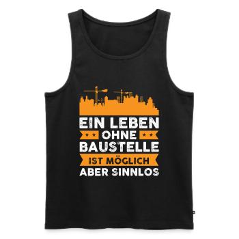 Bauleiter Geschenkidee Baustelle Geschenk - Männer Premium Bio Tank Top - Schwarz - Vorne - Michal (187cm)