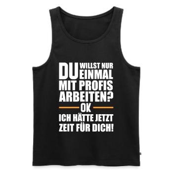 Bauleiter Spruch | Handwerker Bauarbeiter - Männer Premium Bio Tank Top - Schwarz - Vorne - Michal (187cm)