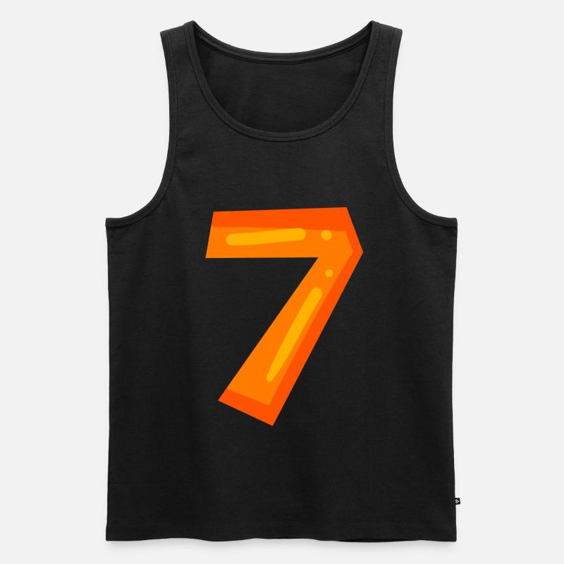 7 - Männer Premium Bio Tank Top - Schwarz