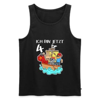 4. Geburtstag Geburtstagskind Piratenschiff - Männer Premium Bio Tank Top - Schwarz - Vorne - Michal (187cm)