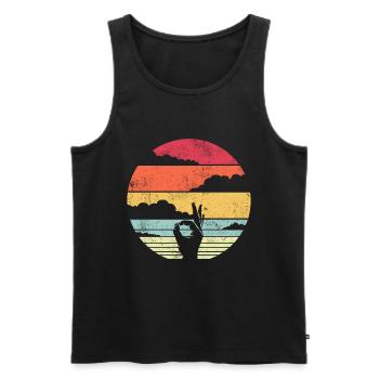 Reingeguckt Hand Coole Finger Fun Humor Geschenk - Männer Premium Bio Tank Top - Schwarz - Vorne - AI Model Male 178 light (178cm)