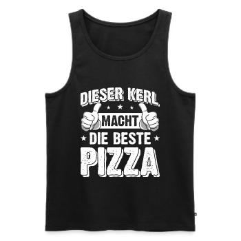 Pizzabäcker - Männer Premium Bio Tank Top - Schwarz - Vorne - AI Model Male 178 light (178cm)