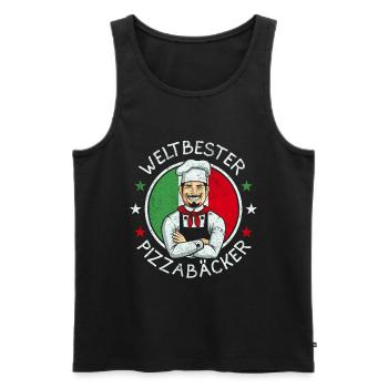 Weltbester Pizzabäcker Retro Vintage Geschenk - Männer Premium Bio Tank Top - Schwarz - Vorne - AI Model Male 178 light (178cm)