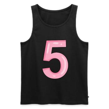 5 Pink - Men's Premium Organic Tank Top - black - Front - AI Model Male 178 light (178cm)