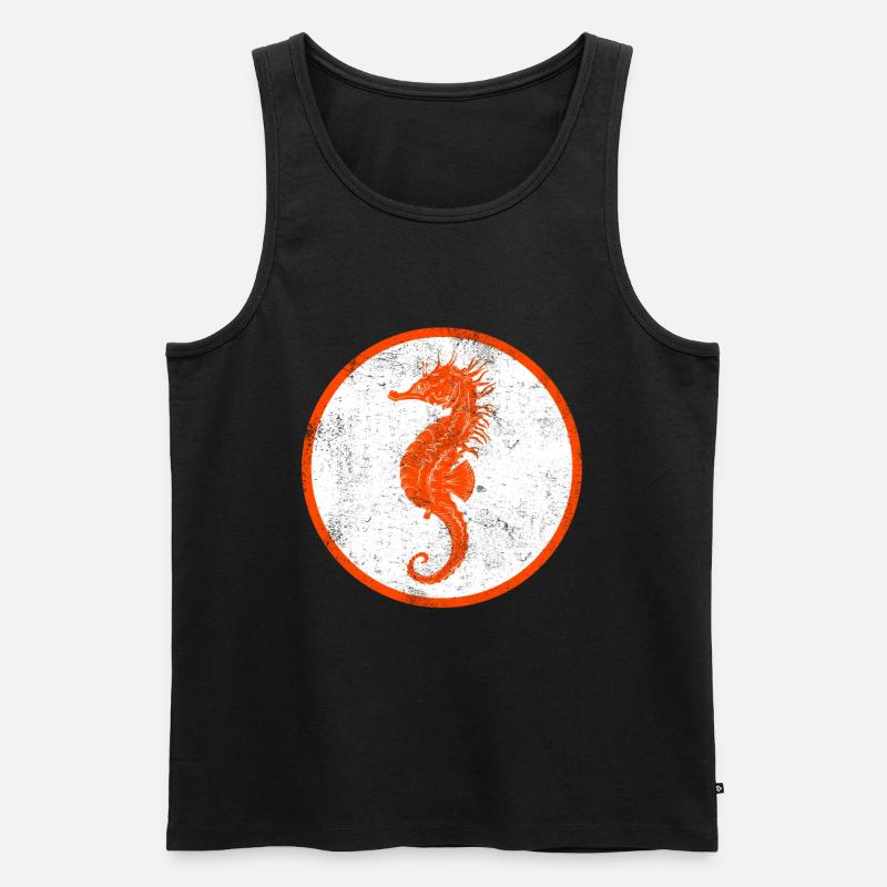 Seepferdchen Vintage Kinder Geschenkidee - Männer Premium Bio Tank Top - Schwarz