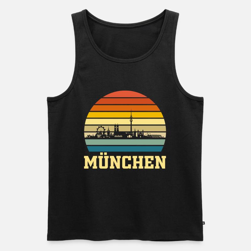 München Retro - Männer Premium Bio Tank Top - Schwarz