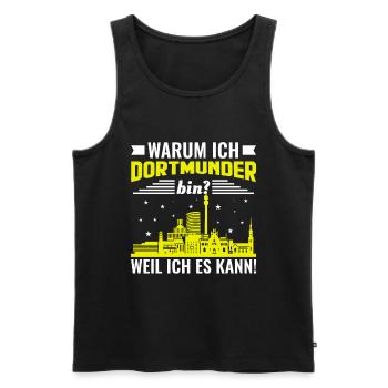 Lustiges Dortmund Dortmunder Sprüche Geschenk - Männer Premium Bio Tank Top - Schwarz - Vorne - Michal (187cm)
