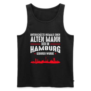 Hamburg Rente Rentner Ruhestand Spruch Geschenk - Männer Premium Bio Tank Top - Schwarz - Vorne - Michal (187cm)