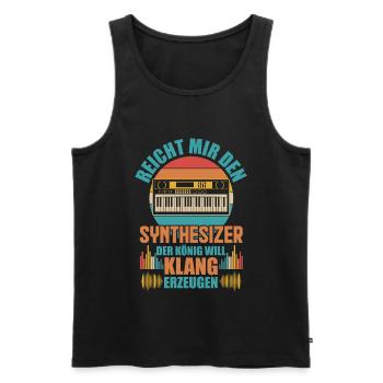 Retro Synthesizer Analog Keyboard - Männer Premium Bio Tank Top - Schwarz - Vorne - Michal (187cm)