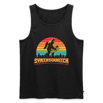 Synthesizer Synthsquatsch lustige Retro Producer - Männer Premium Bio Tank Top - Schwarz - Vorne - Michal (187cm)