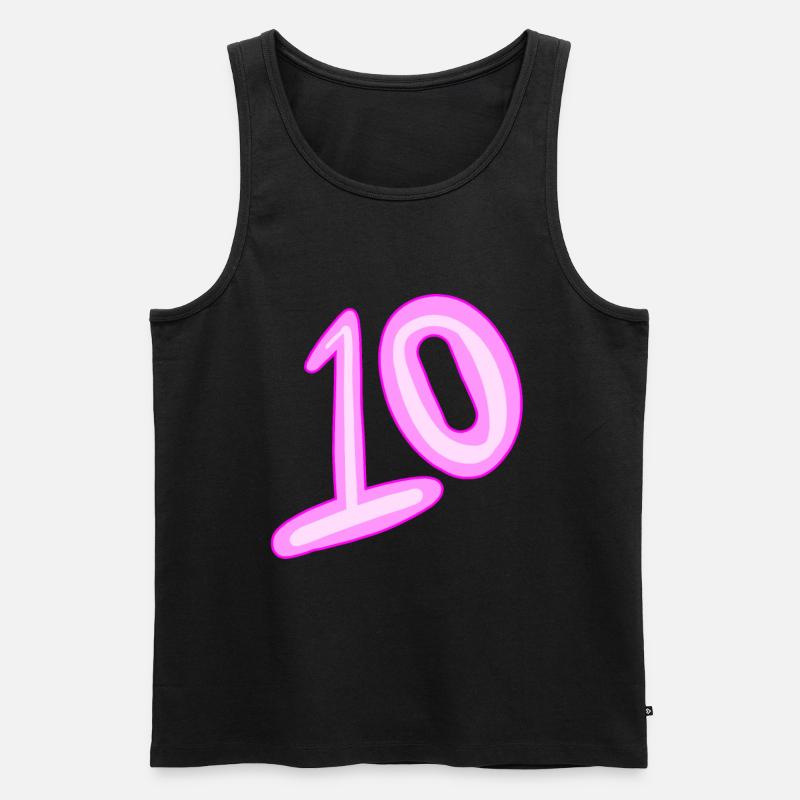 10 - Männer Premium Bio Tank Top - Schwarz
