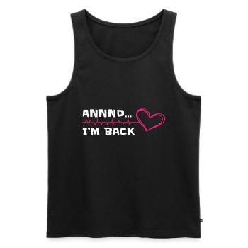 Open Heart Surgery Recovery Gifts & Apparal - Men's Premium Organic Tank Top - black - Front - Michal (187cm)