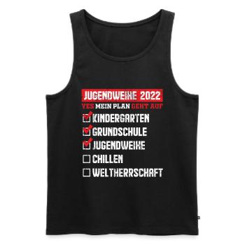 Jugendweihe 2022 Liste Check Geschenkideen - Männer Premium Bio Tank Top - Schwarz - Vorne - Michal (187cm)