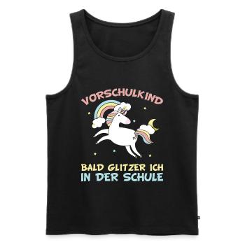 Vorschulkind Schule Vorschule Einhorn Mädchen - Männer Premium Bio Tank Top - Schwarz - Vorne - Michal (187cm)