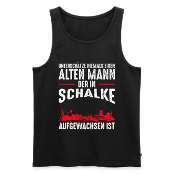 Gelsenkirchen Schalke Männer Spruch - Männer Premium Bio Tank Top - Schwarz - Vorne - Michal (187cm)