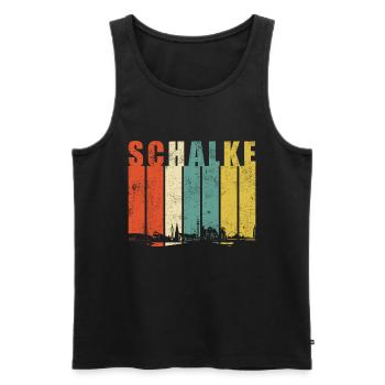 Gelsenkirchen Schalke Ruhrpott Ruhrgebiet Retro - Männer Premium Bio Tank Top - Schwarz - Vorne - Michal (187cm)
