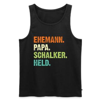 Gelsenkirchen Ehemann Papa Schalker Held Retro - Männer Premium Bio Tank Top - Schwarz - Vorne - Michal (187cm)