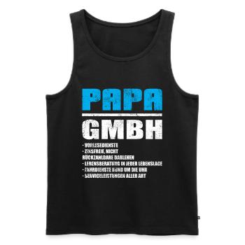 Papa GmbH Vintage - Männer Premium Bio Tank Top - Schwarz - Vorne - AI Model Male 178 light (178cm)