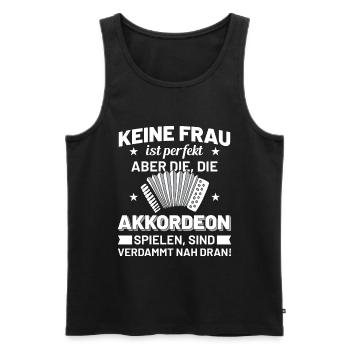 Akkordeon Musik Frauen Geschenkidee - Männer Premium Bio Tank Top - Schwarz - Vorne - Michal (187cm)