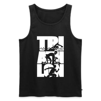 Triathlon Ausdauer Sport - Männer Premium Bio Tank Top - Schwarz - Vorne - AI Model Male 178 light (178cm)