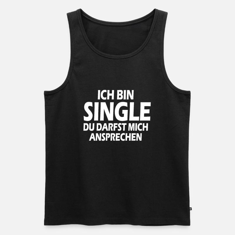 Single - Männer Premium Bio Tank Top - Schwarz