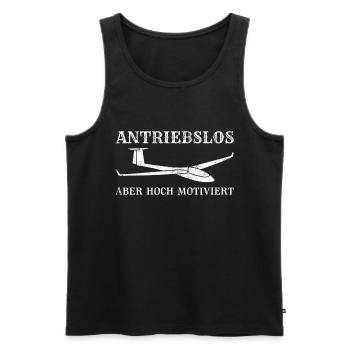 Segelfliegen | Antriebslos aber hoch motiviert - Männer Premium Bio Tank Top - Schwarz - Vorne - Michal (187cm)
