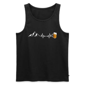 Wandern Berge Bier - Männer Premium Bio Tank Top - Schwarz - Vorne - Michal (187cm)