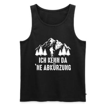 Wandern Wander Sprüche - Männer Premium Bio Tank Top - Schwarz - Vorne - Michal (187cm)