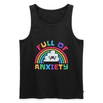 Arc-en-ciel de sensibilisation à l'anxiété - Débardeur bio Premium Homme - noir - Devant - AI Model Male 178 light (178cm)