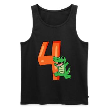 4. Geburtstag - 4 Jahre alt - Kindergeburtstag - Männer Premium Bio Tank Top - Schwarz - Vorne - AI Model Male 178 light (178cm)