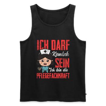 Altenpfleger Pflege Krankenhaus - Männer Premium Bio Tank Top - Schwarz - Vorne - Michal (187cm)