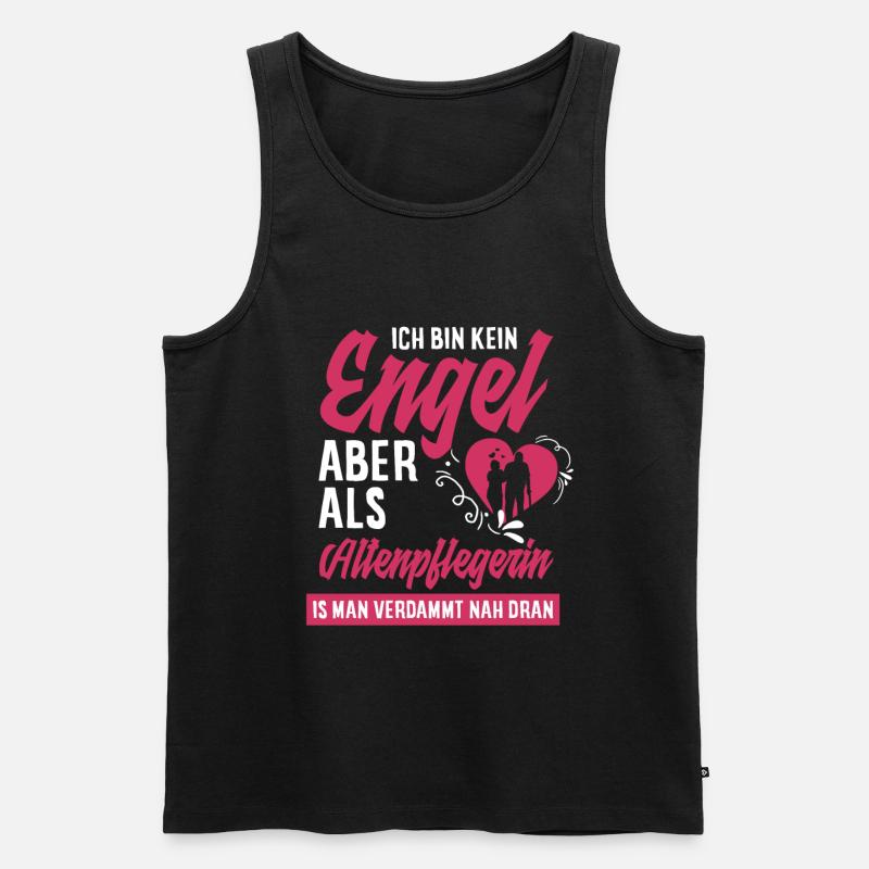 Pflegeberuf Spruch Geschenk Altenpflegerin - Männer Premium Bio Tank Top - Schwarz