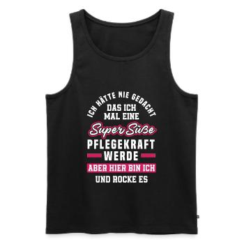 Pflegekraft - Männer Premium Bio Tank Top - Schwarz - Vorne - Michal (187cm)