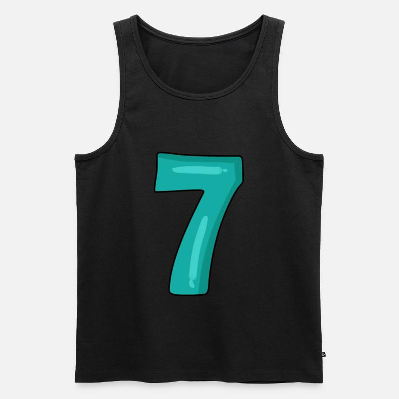 Nummer 7 - Männer Premium Bio Tank Top - Schwarz