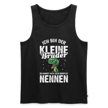 Kinder Geburtstag | Kleiner Bruder Geschenkideen - Männer Premium Bio Tank Top - Schwarz - Vorne - Michal (187cm)