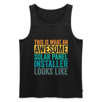 Solar Panel Installer - Men's Premium Organic Tank Top - black - Front - AI Model Male 178 light (178cm)
