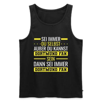 Dortmund Fan Fußball Sport Fanartikel - Männer Premium Bio Tank Top - Schwarz - Vorne - Michal (187cm)