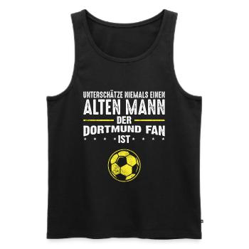 Dortmund Fan Dortmunder Fußball - Männer Premium Bio Tank Top - Schwarz - Vorne - Michal (187cm)
