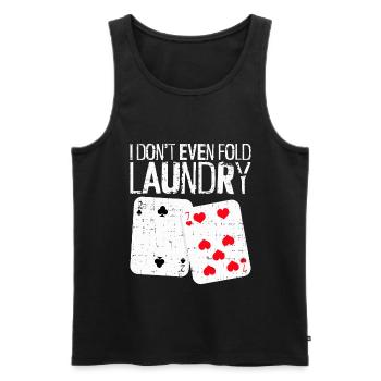 Poker Je ne plie même pas le linge - Débardeur bio Premium Homme - noir - Devant - AI Model Male 178 light (178cm)
