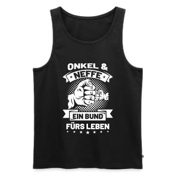 Onkel & Neffe - Männer Premium Bio Tank Top - Schwarz - Vorne - Michal (187cm)