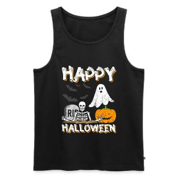 Happy Halloween - Männer Premium Bio Tank Top - Schwarz - Vorne - AI Model Male 178 light (178cm)