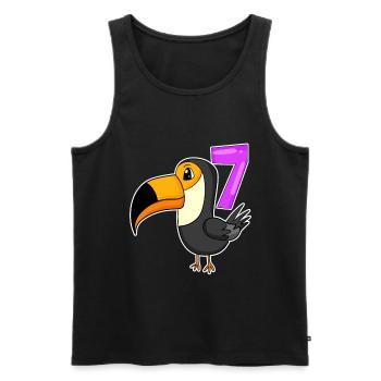 7 Jahre alt - 7. Geburtstag - Tukan Vogel Motiv - Männer Premium Bio Tank Top - Schwarz - Vorne - Michal (187cm)