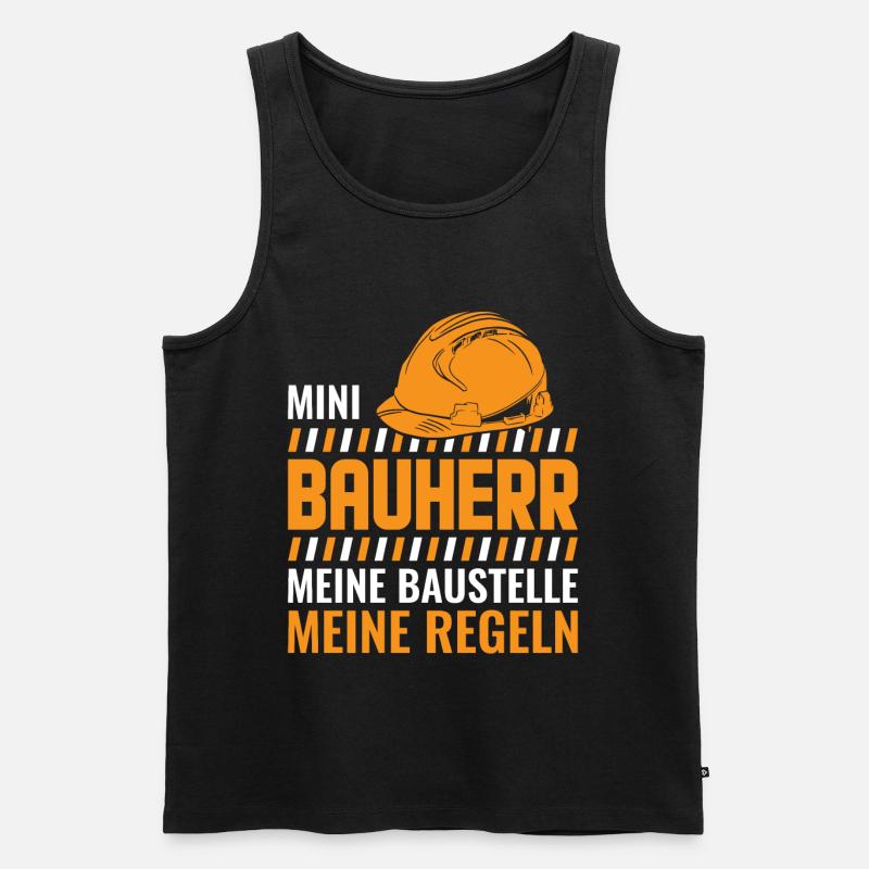 Kinder Baustelle Bauherr Geschenk - Männer Premium Bio Tank Top - Schwarz