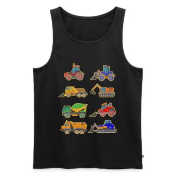 Sohn Jungen Bagger Baufahrzeug Geschenkidee - Männer Premium Bio Tank Top - Schwarz - Vorne - Michal (187cm)
