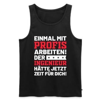 Ingenieur | Lustiges Ingenieur Sprüche Geschenk - Männer Premium Bio Tank Top - Schwarz - Vorne - Michal (187cm)