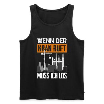 Kran - Männer Premium Bio Tank Top - Schwarz - Vorne - Michal (187cm)